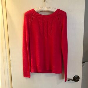 Lilly Pulitzer Women's Crew Neck Dark Pink Cable Knit Sweater Sz Small